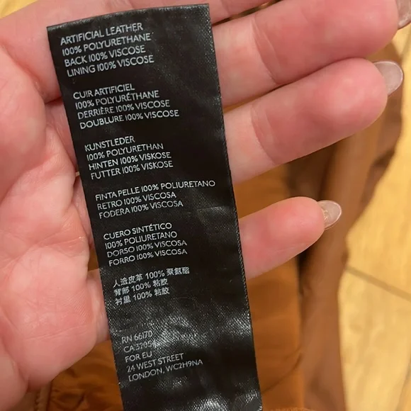 FREE PEOPLE Midnight Magic faux leather mini skirt in cognac. Size 10. - Picture 13 of 14